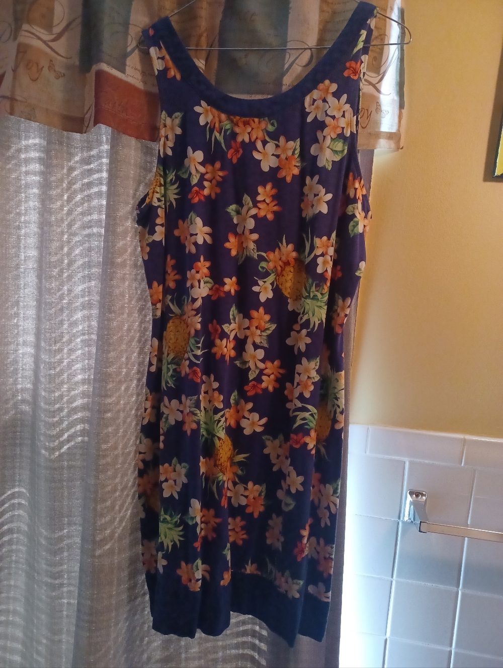 Tommy Bahama Navy Floral Midi Sundress with Orange & White Blooms